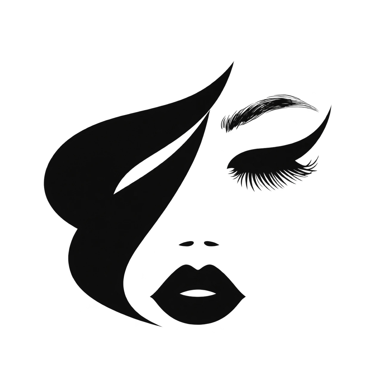 Black D’CALOR face silhouette