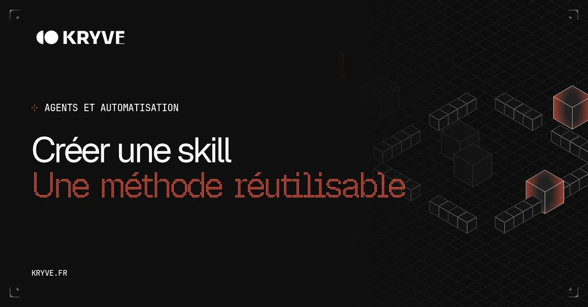 Créer une skill — Une méthode réutilisable