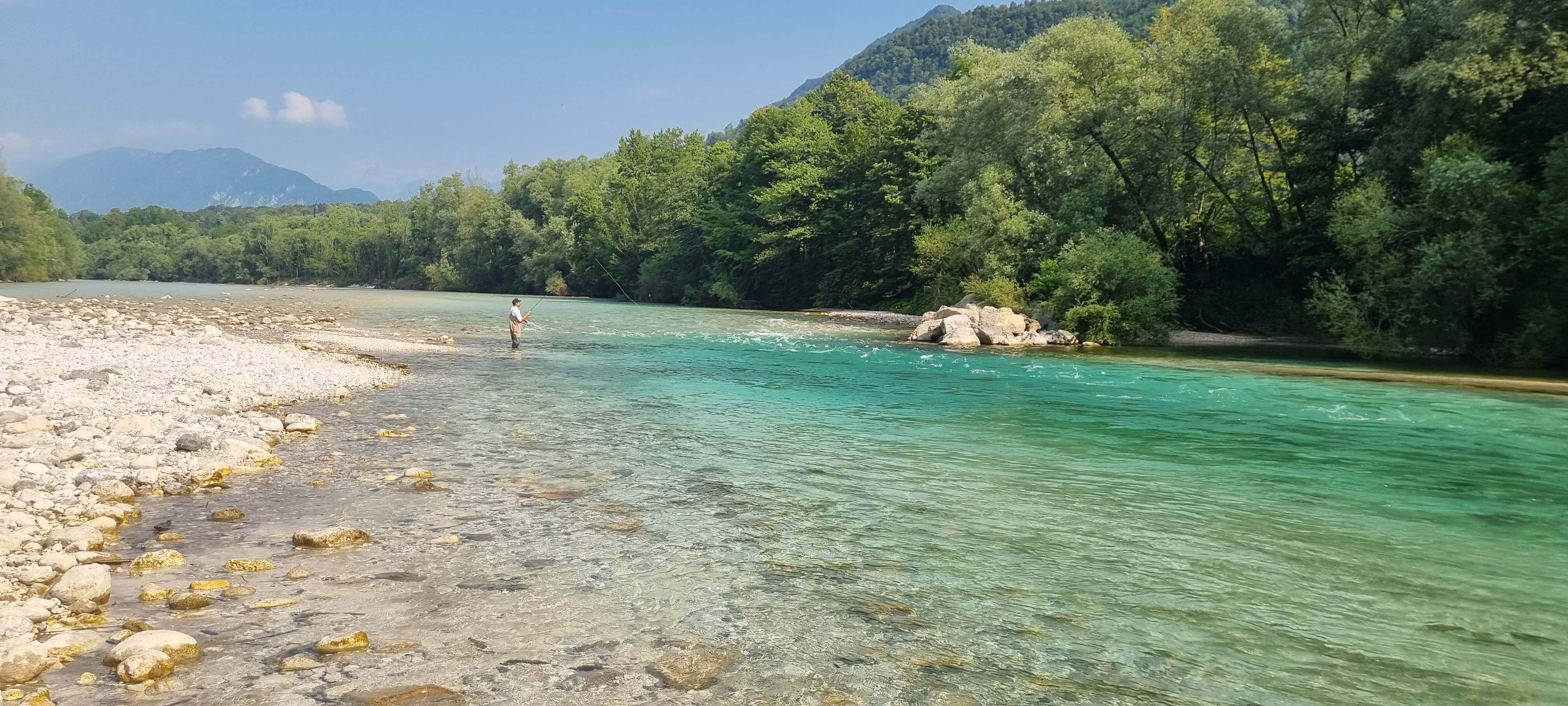 Slovenia fishing holidays Join a guided fishing day on a serene river, with a skilled guide helping you catch big trout, run trout, and trophy trout. Experience amazing fishing in clear blue waters and take in the breathtaking scenery