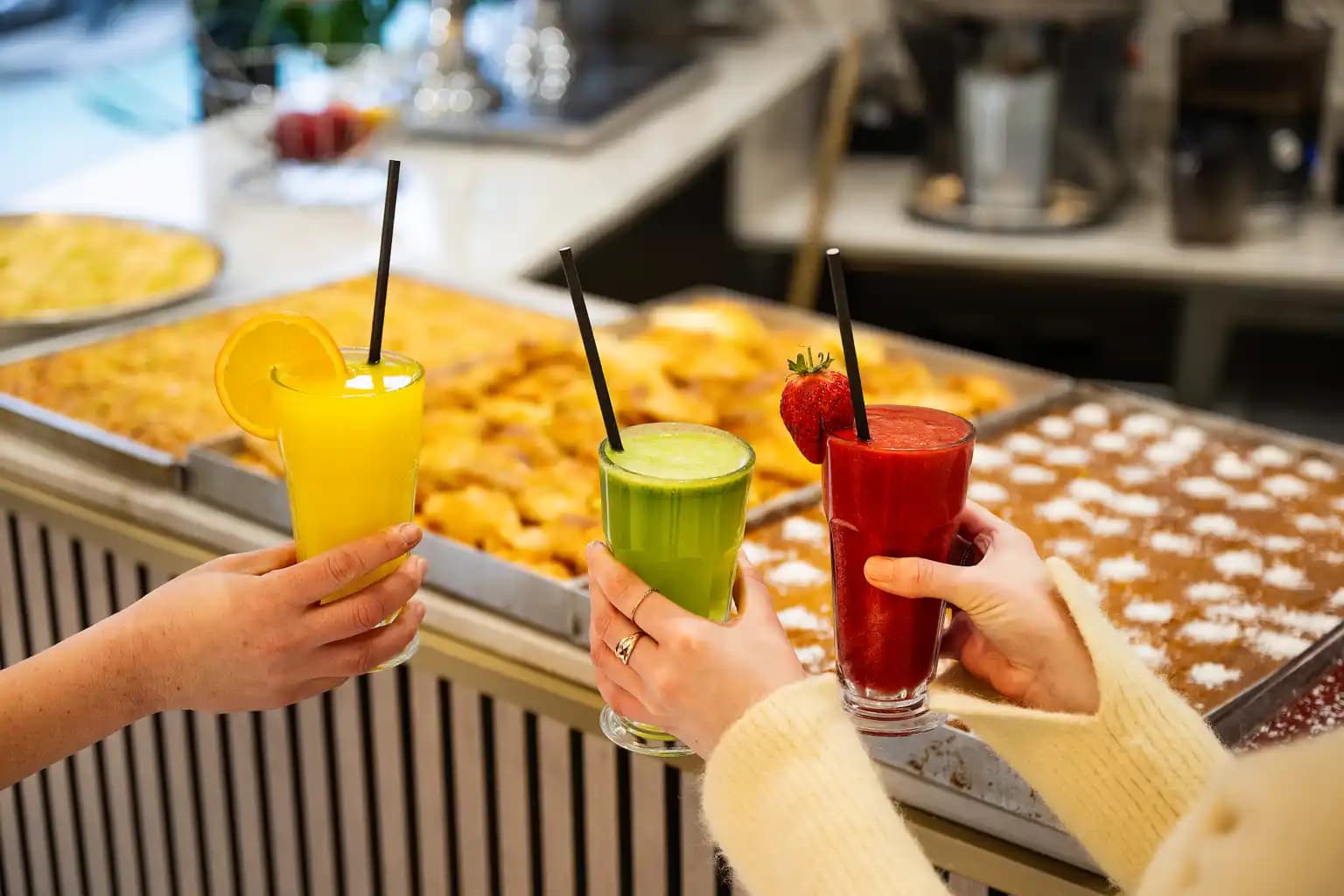 two people are laughing