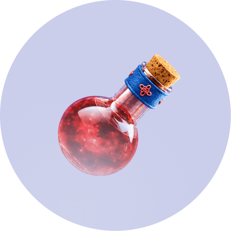 Red potion bottle representing the automate step