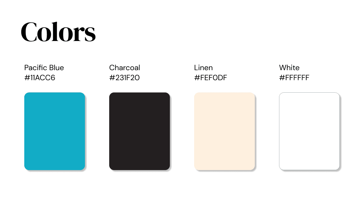 4 blocks of different colors used for the brand