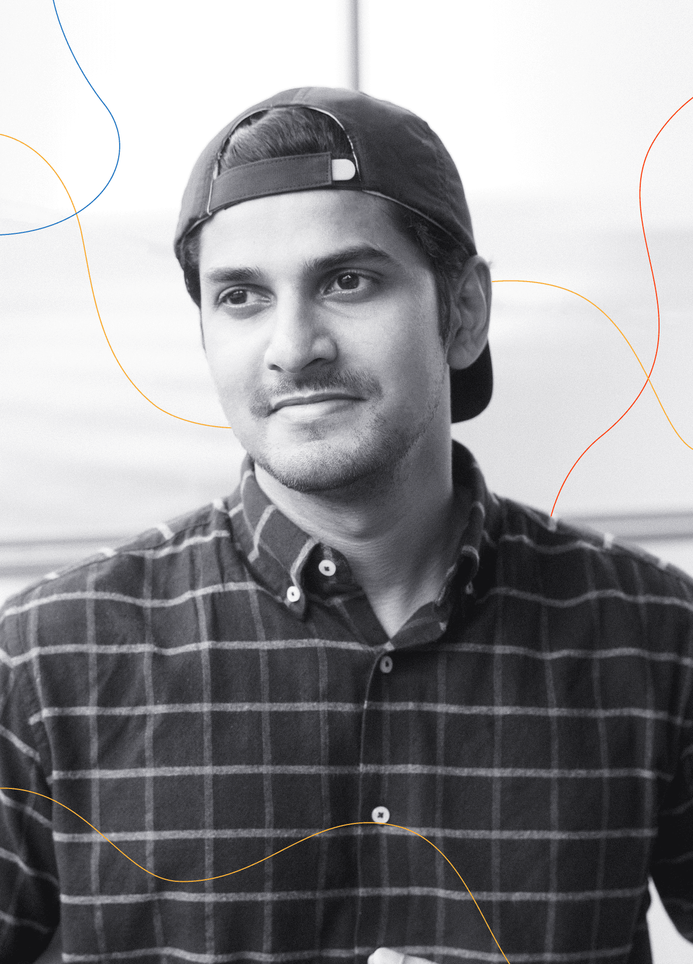 Portrait of portfolio creator – back view