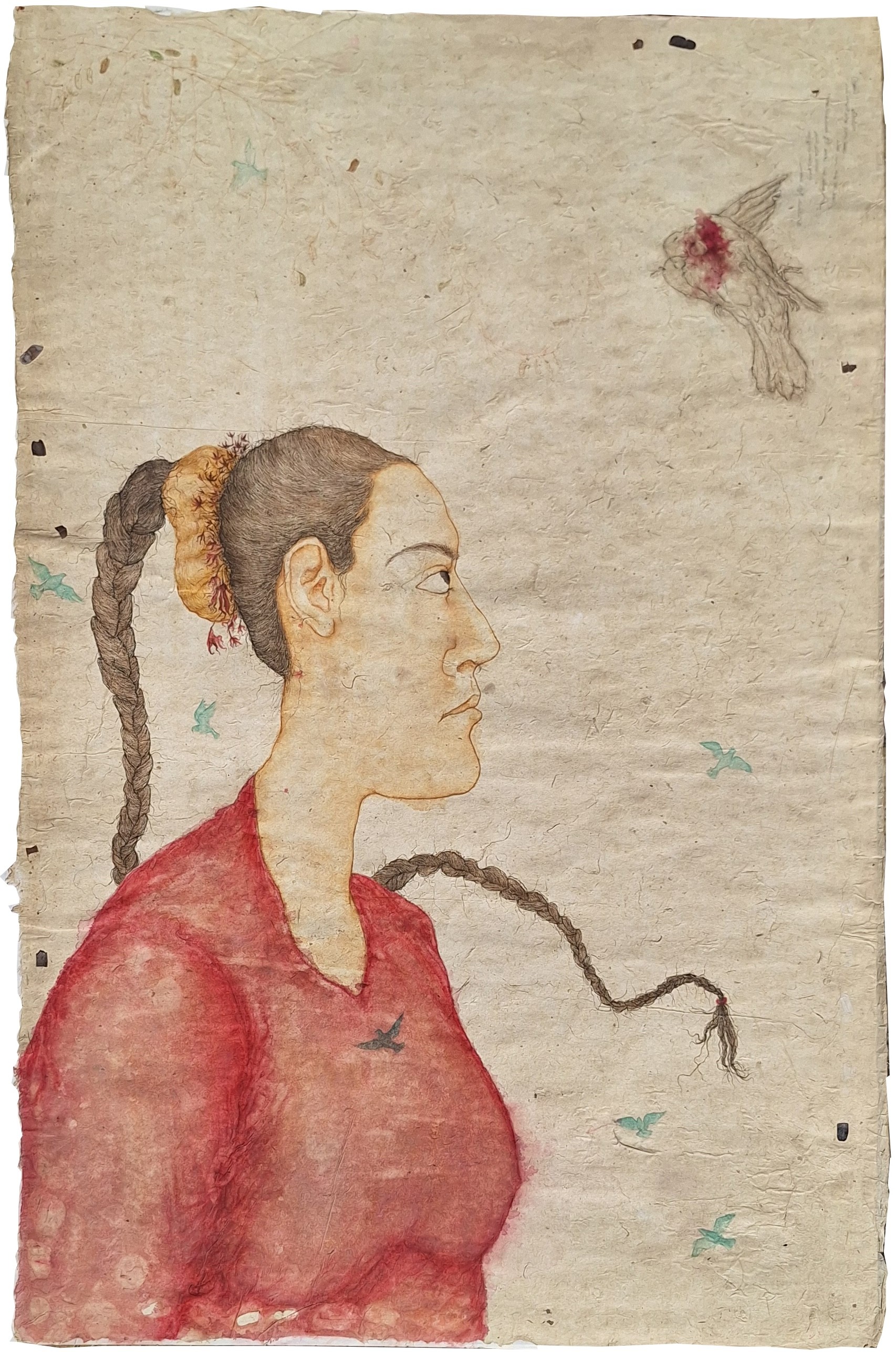 herd of sheep on road painting