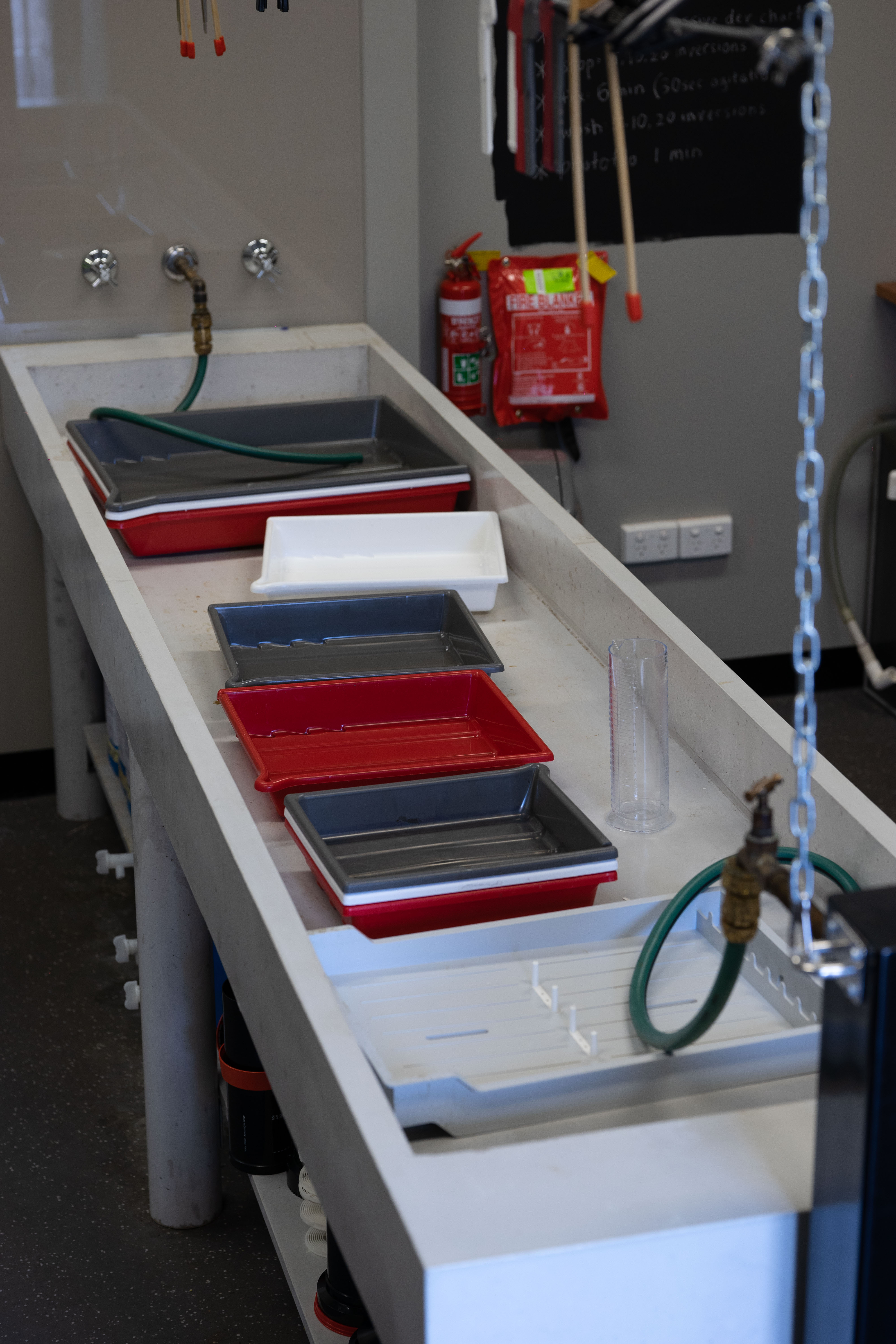 E6 positive film on light table in brunswick darkroom melbourne