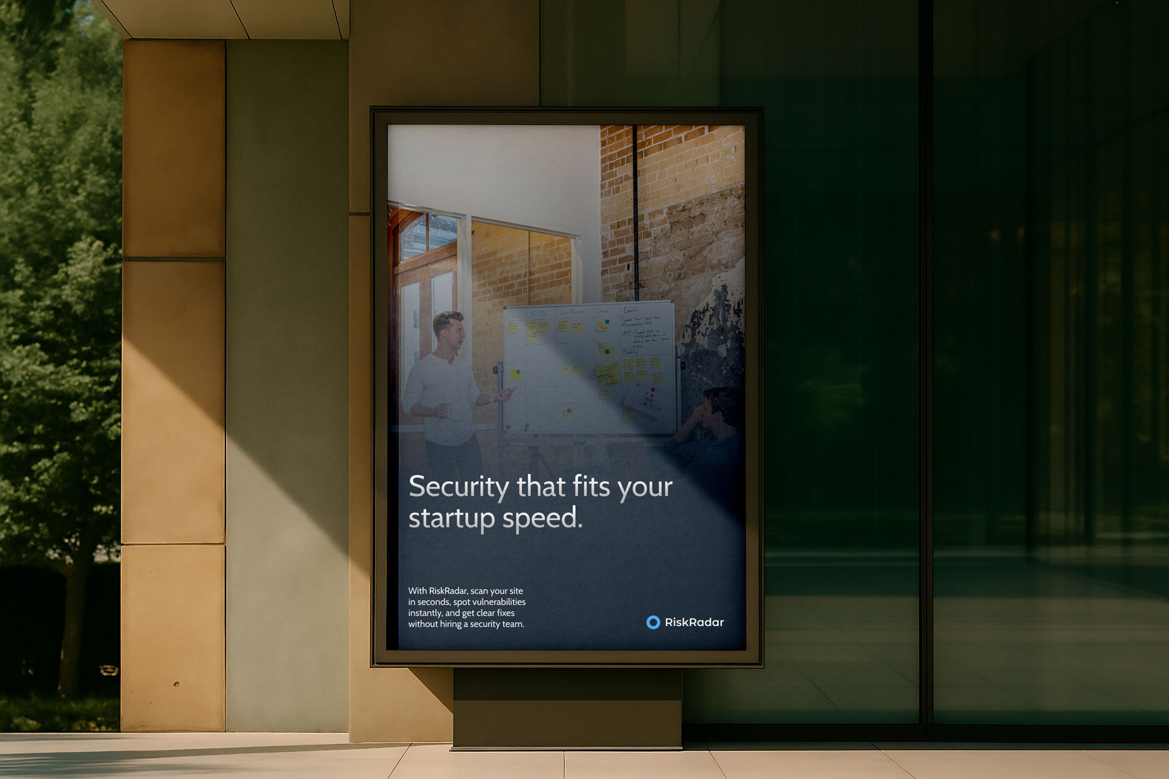 Billboard ad for riskradar security saas