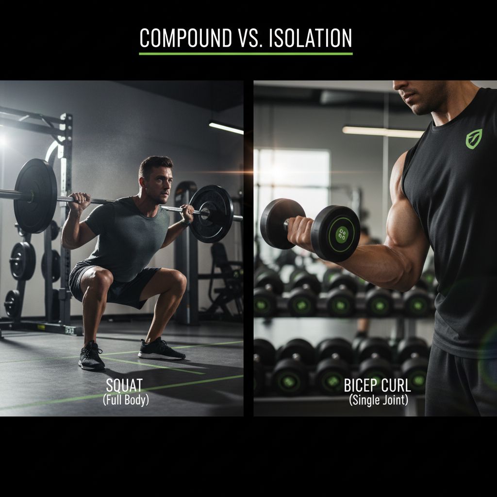 Comparison of compound and isolation exercises for beginner gym workouts