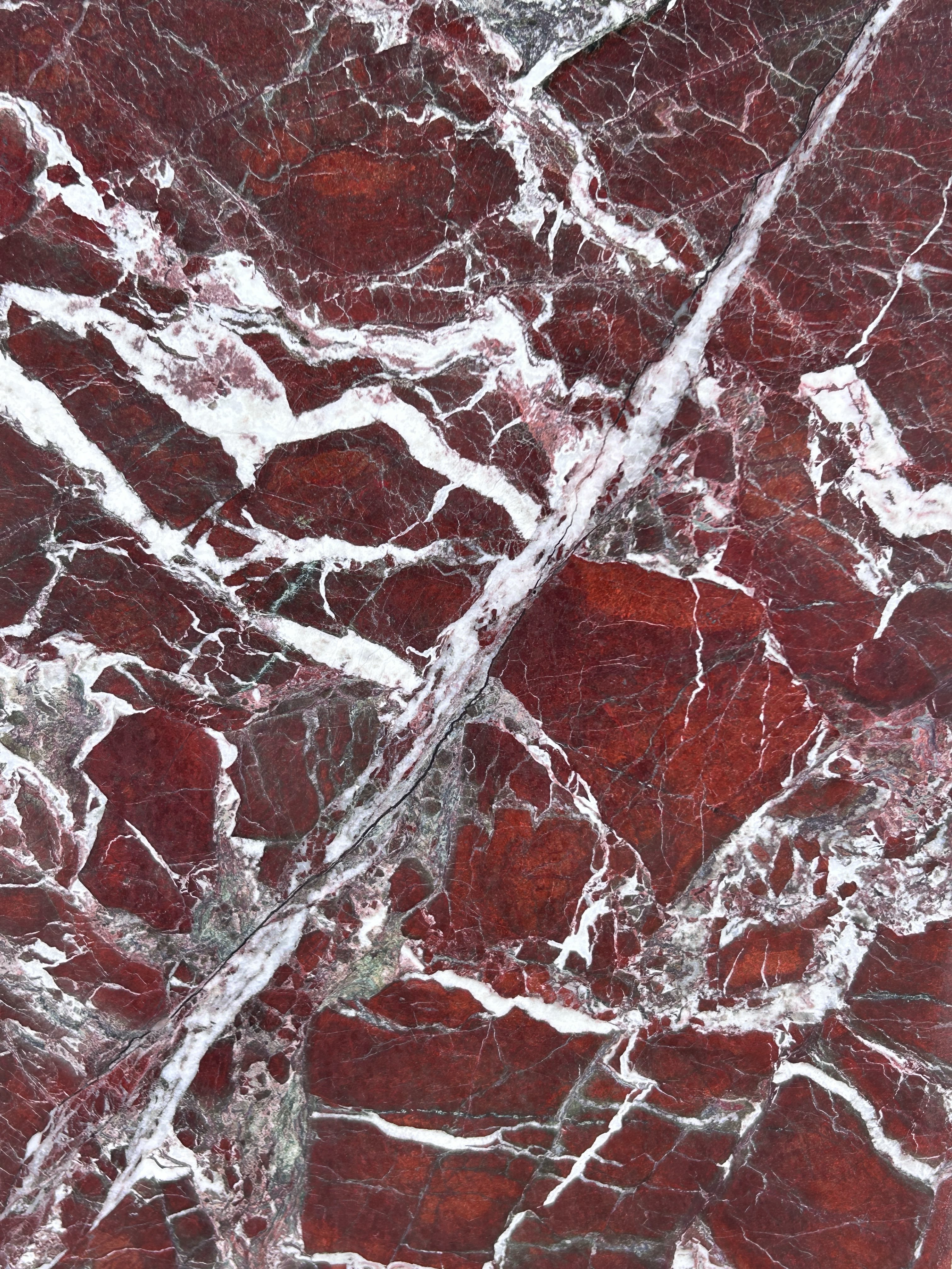 Italian Rosso Levanto marble used for designer kitchen islands and fireplace surrounds