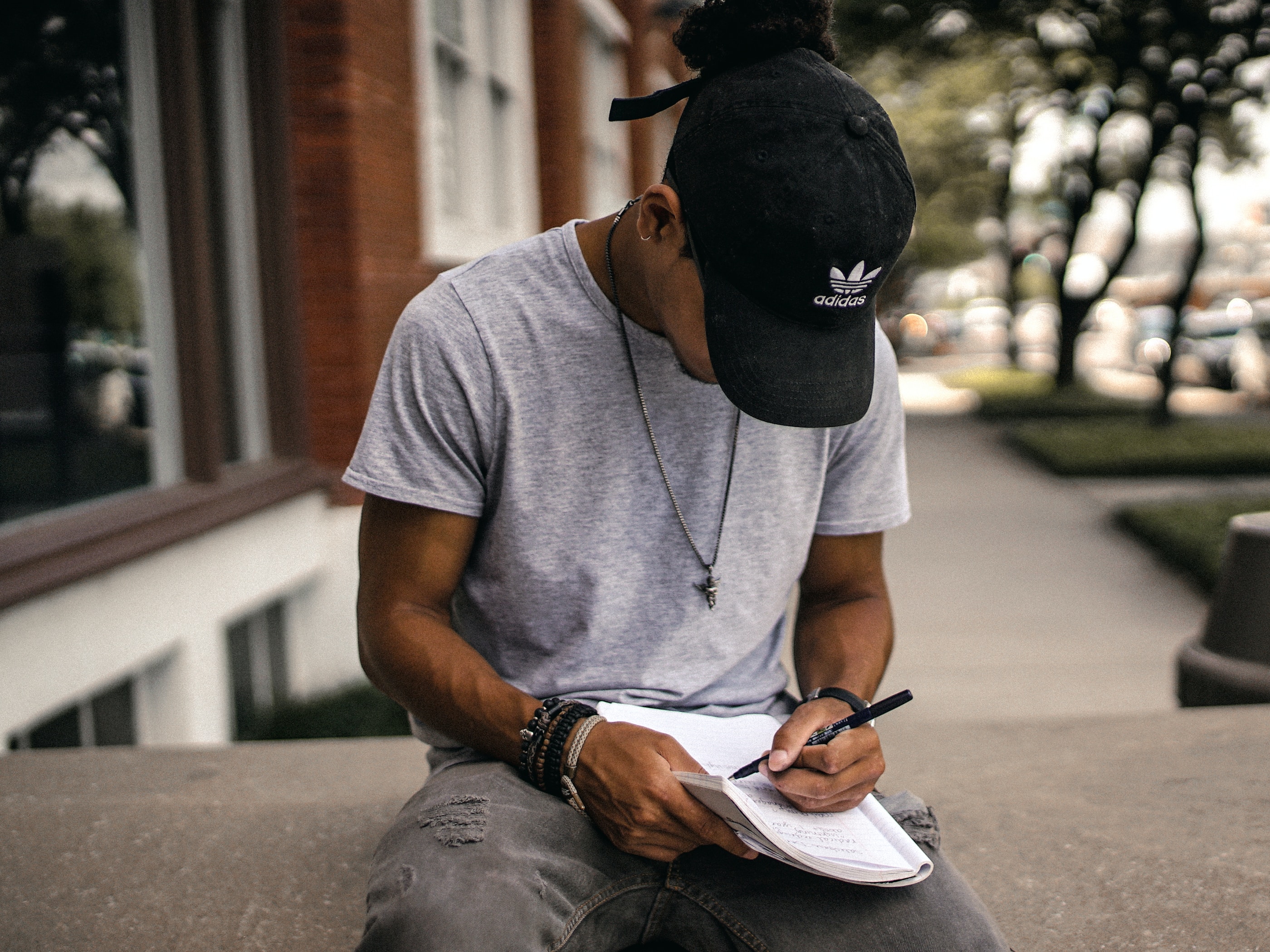 Man writing a letter