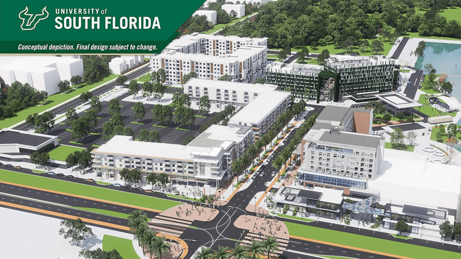 Arieal USF Fletcher District rendering