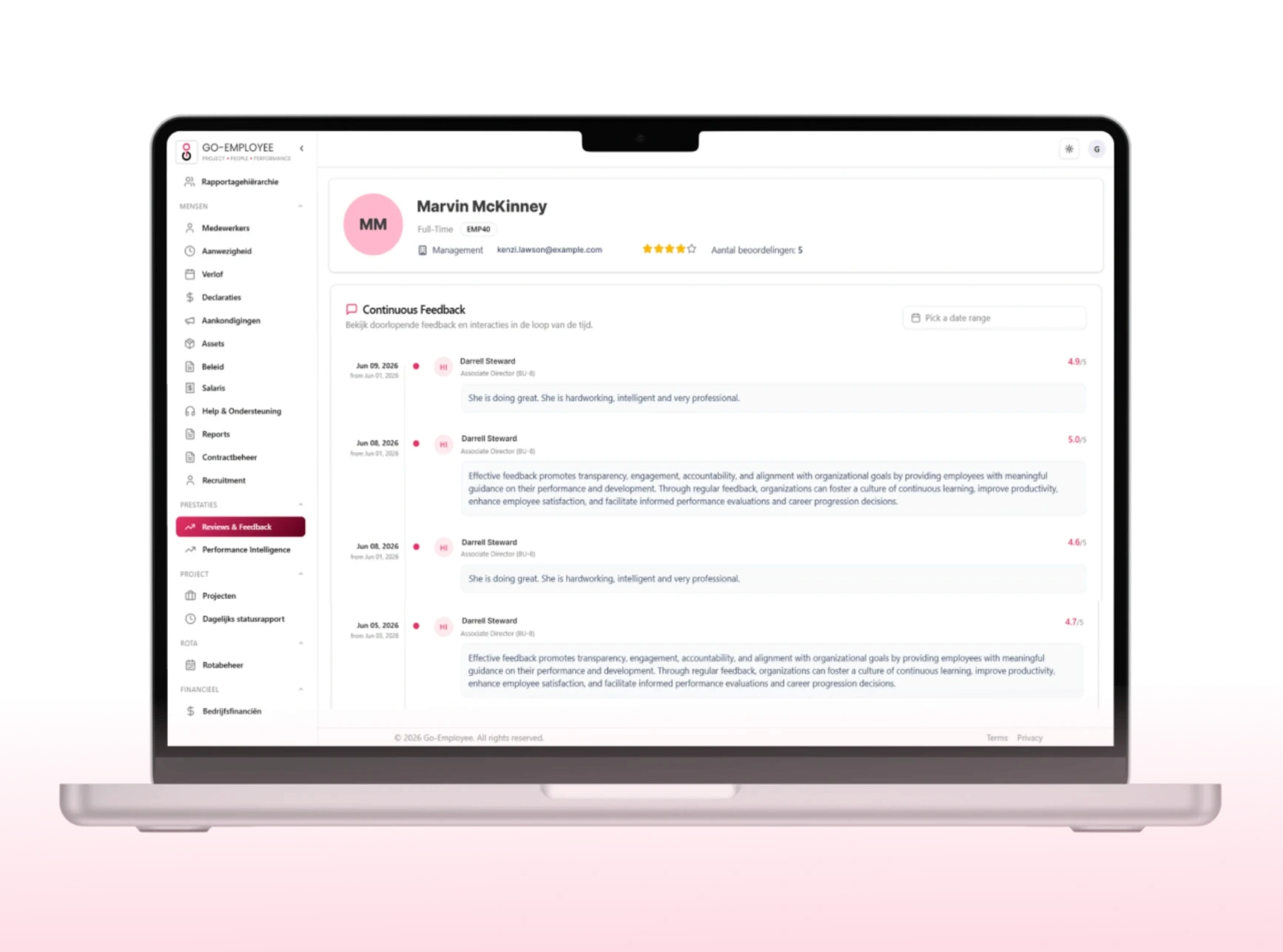Manager continuous feedback
