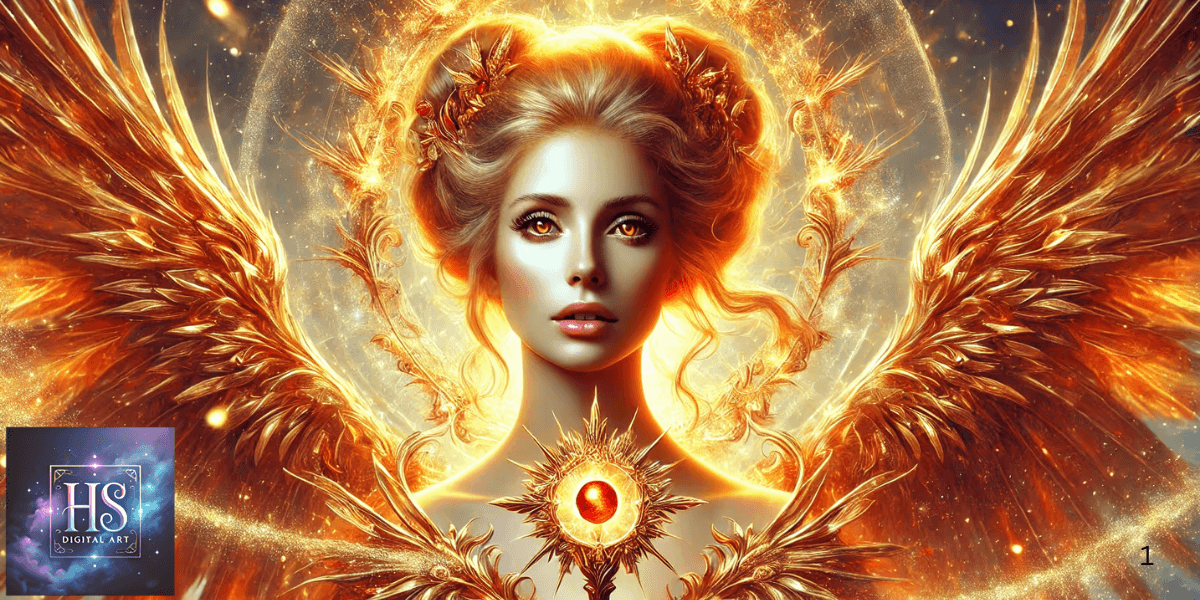 Hernán Simó's radiant digital artwork blending spirituality, light, and sacred geometry with a celestial, golden aesthetic.