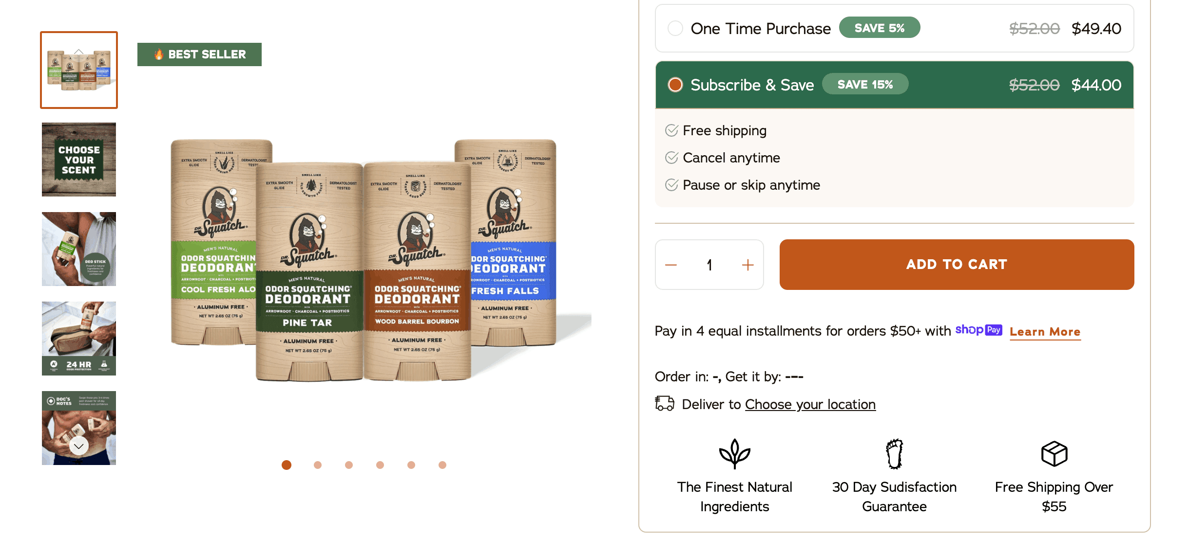 Dr squatch product landing page