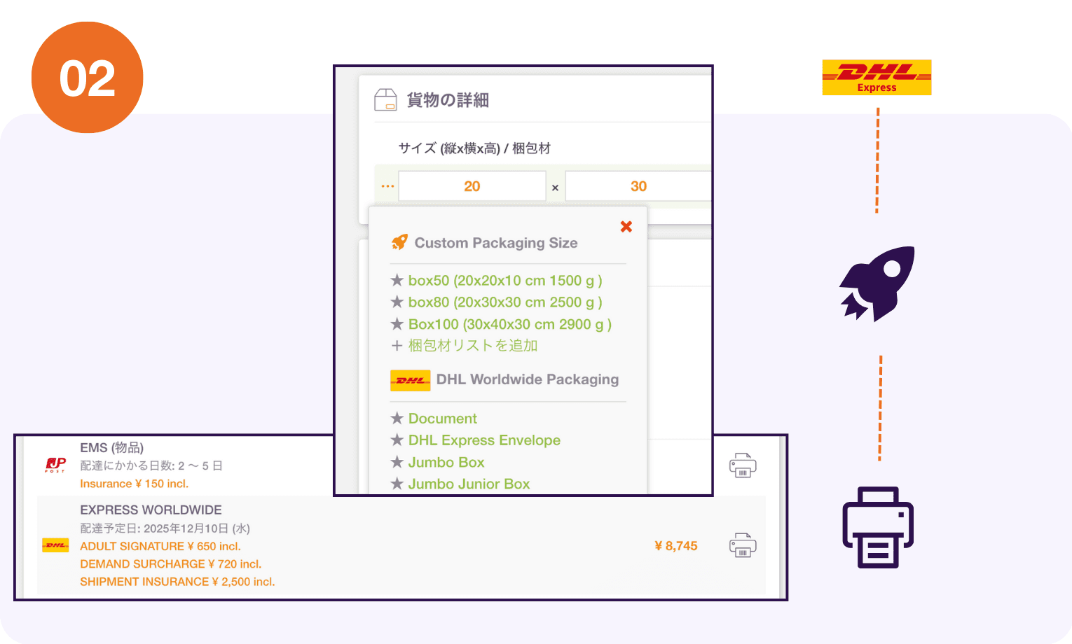 DHL rates in shipandco
