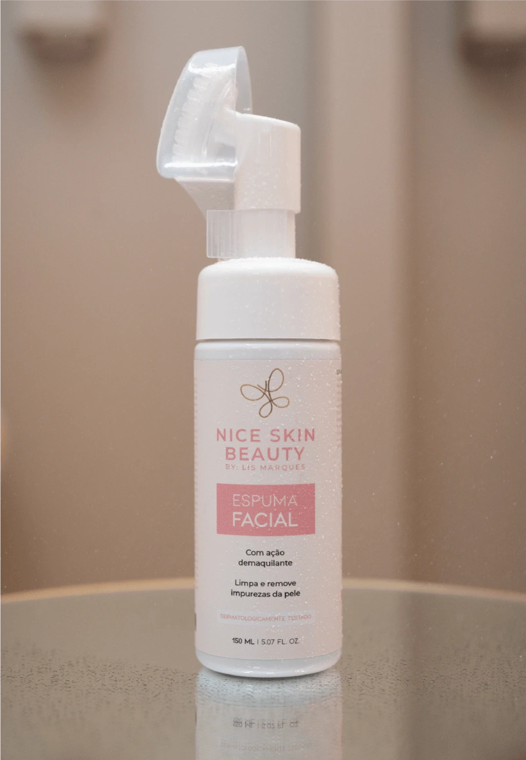 beige lotion bottle