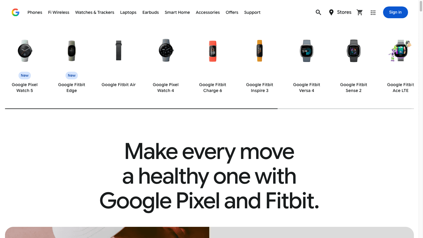 Google Fitbit products including the Fitbit Air screenless band