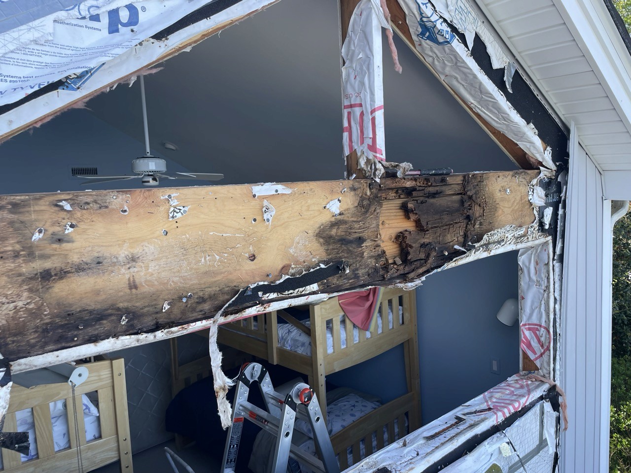 Repairing the water-damaged wall and framing