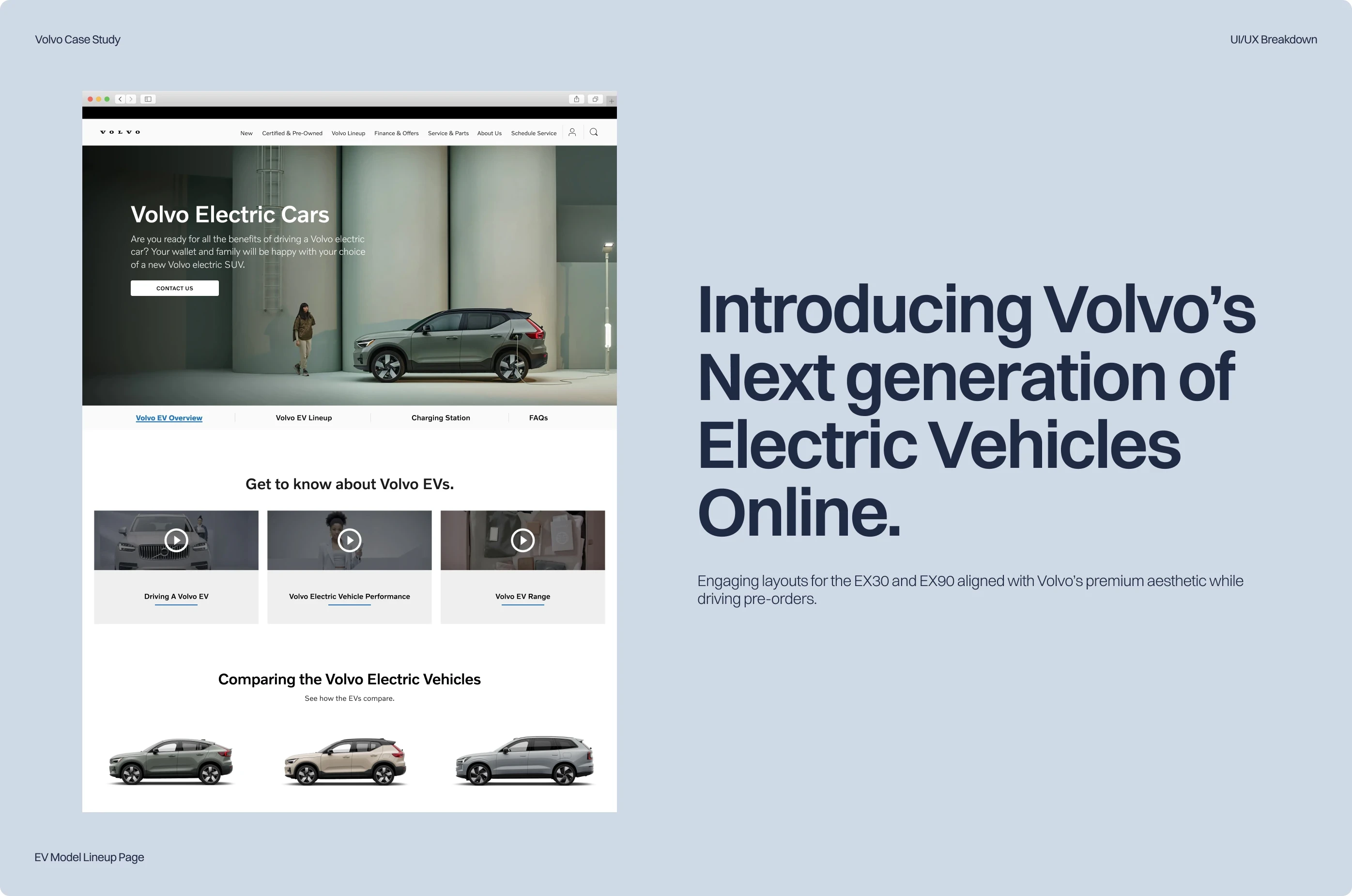 Volvo — Electric vehicle page design — Volvo EV digital experience