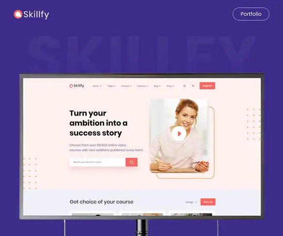 Educational LMS mobile app UI template created for student learning and course tracking