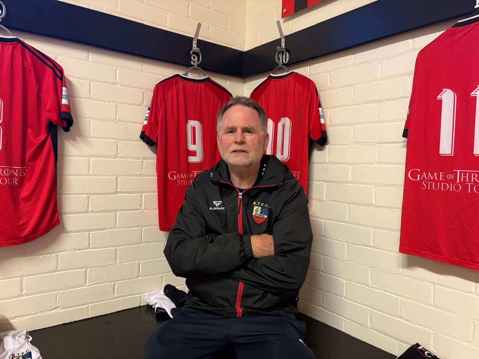 Ronnie Haughey in the Crystal Park dressing room