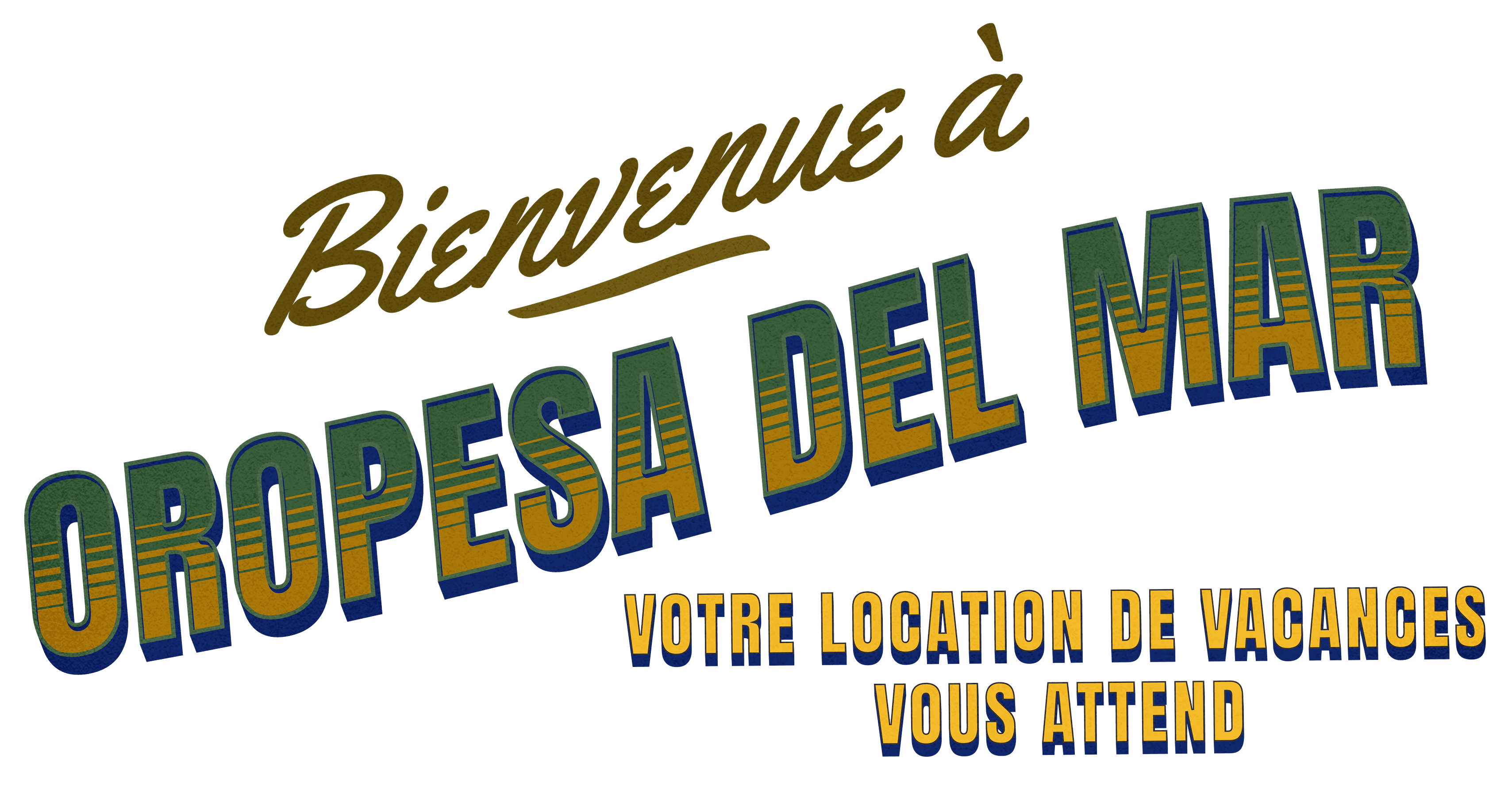 Vintage Text saying Welcome to Oropesa del Mar