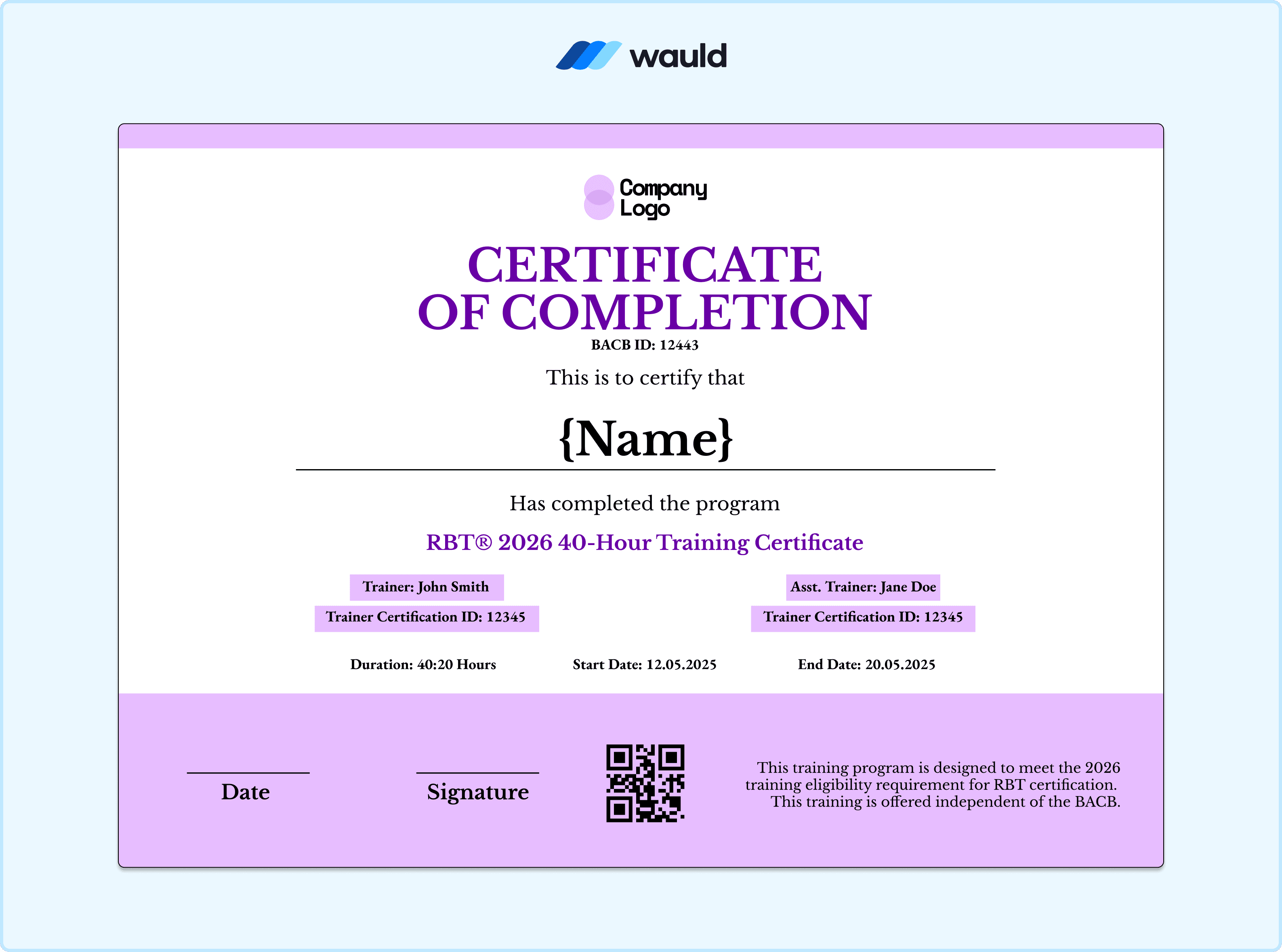 RBT Certificate
