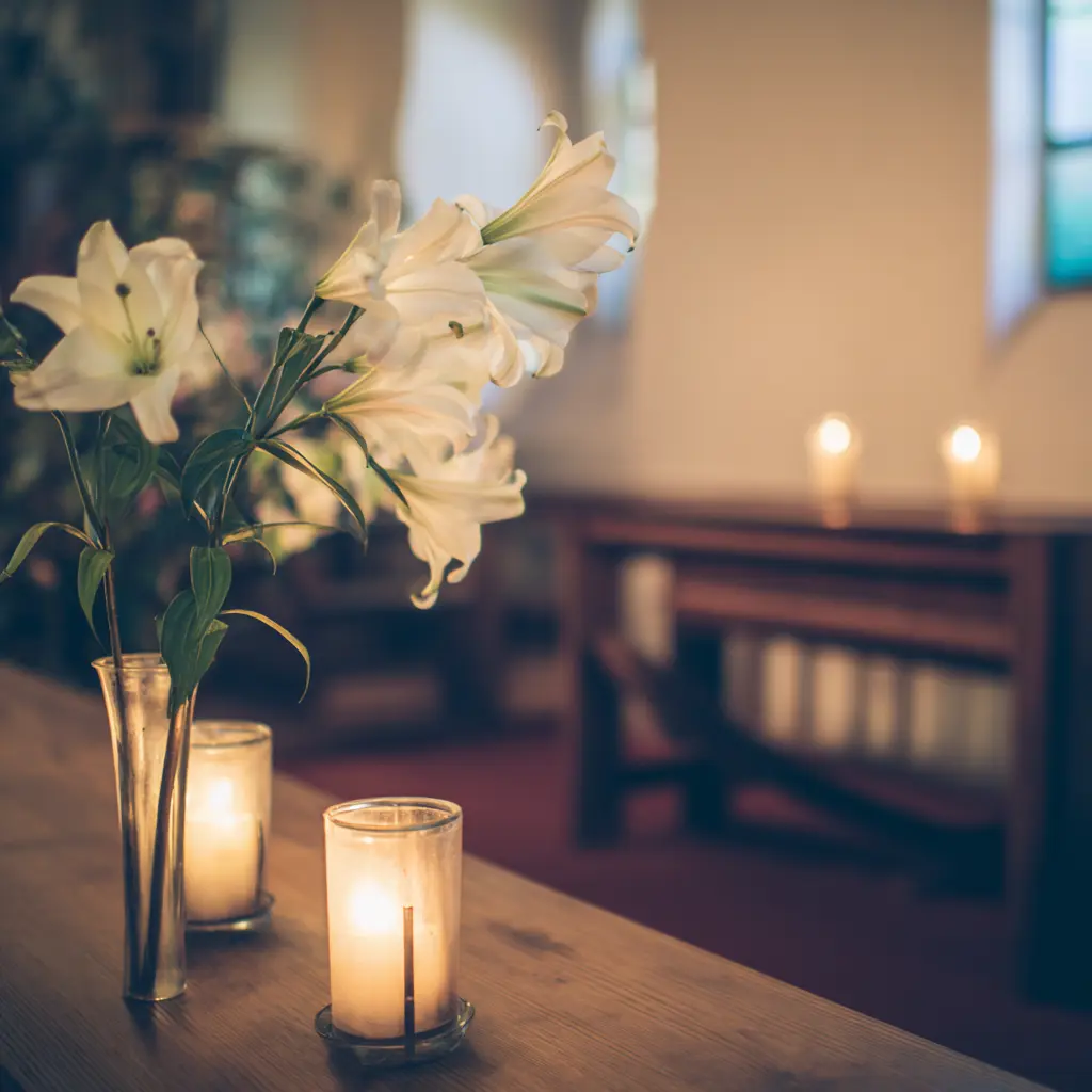inside of chapel with candles bradenton