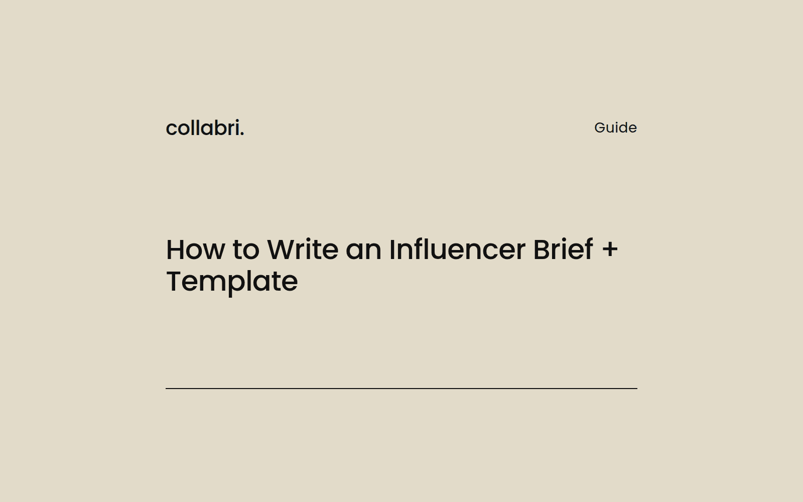 Cover: How to Write an Influencer Brief + Template