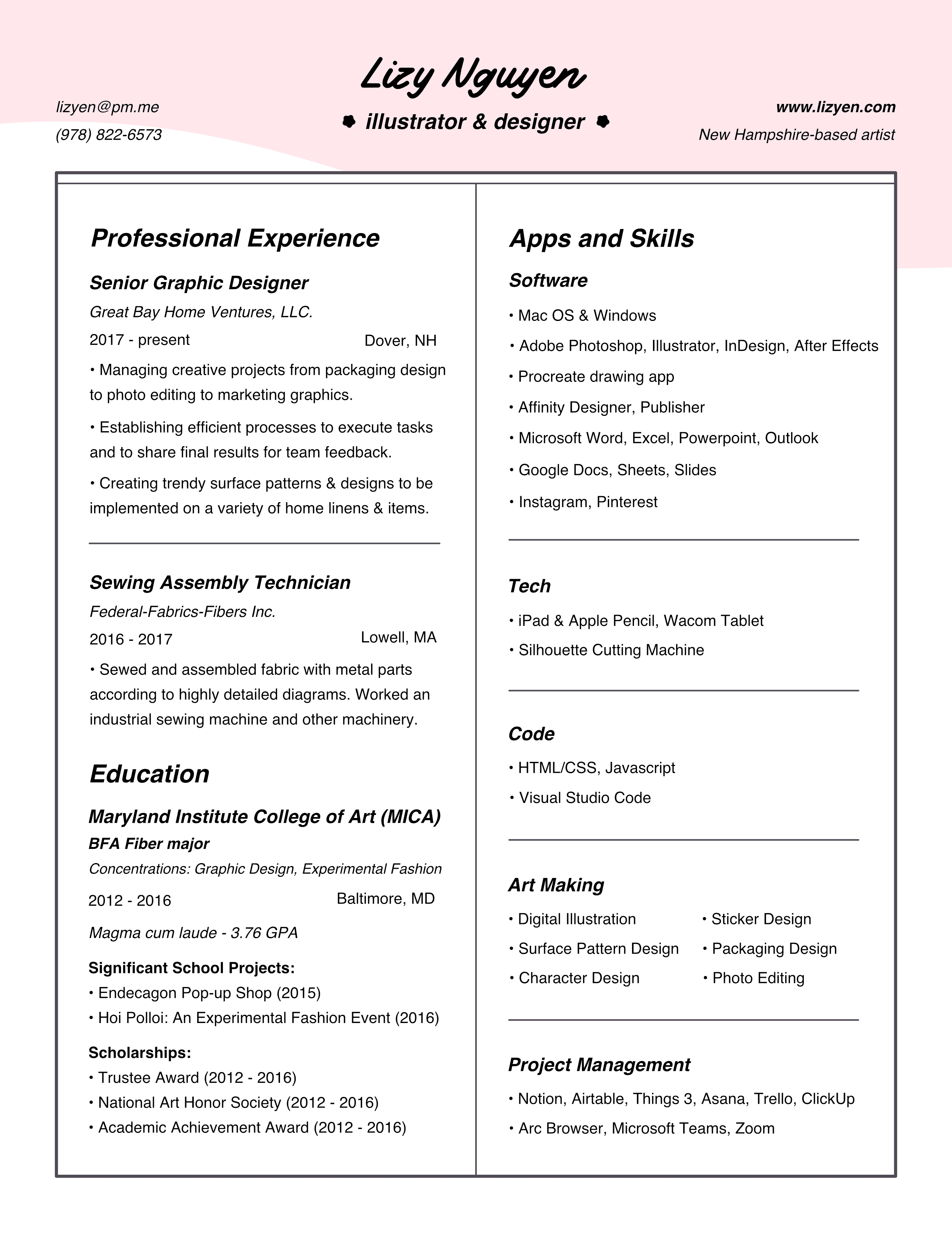 Lizy Nguyen's Resume