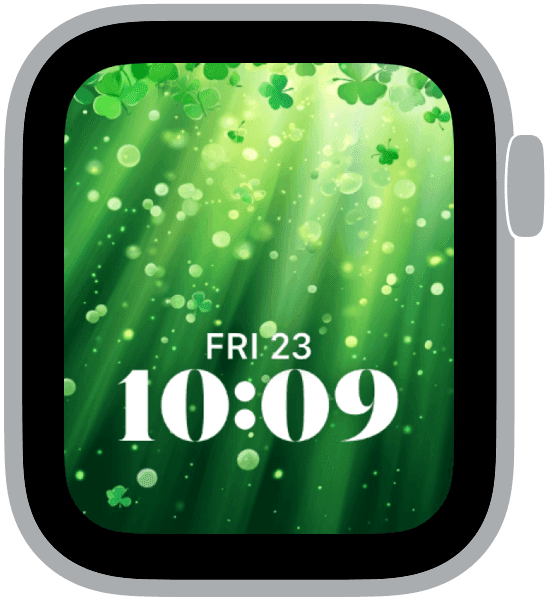an apple watch face from the st. patrick's day gradients collection