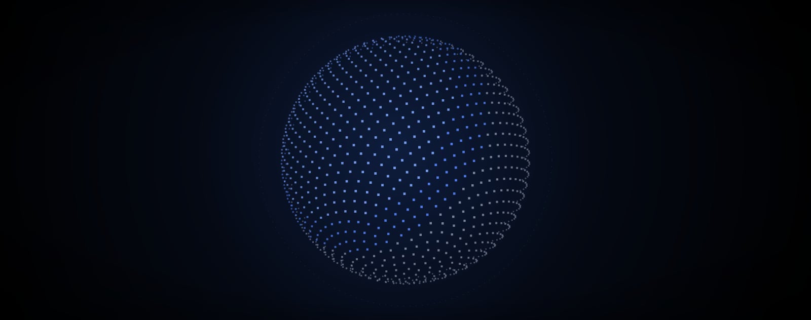 Blue dotted globe on dark background