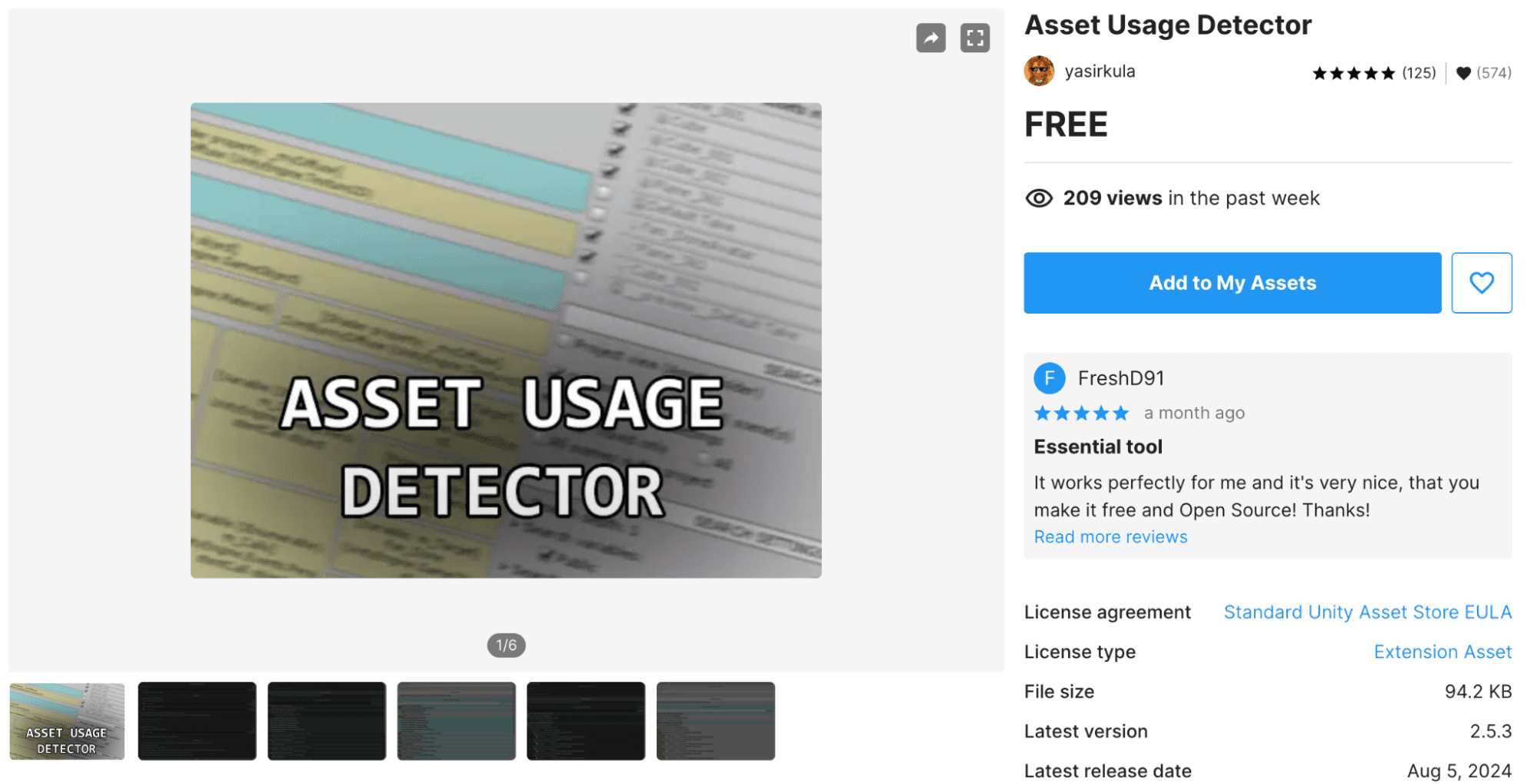 AssetUsageDetector helps you track and optimize asset usage across your project.