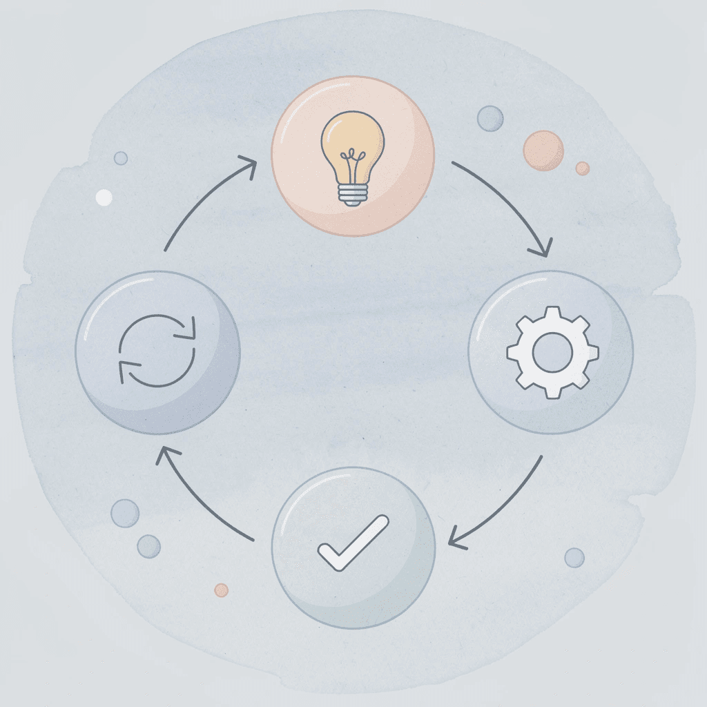 Cycle showing repeating manual work inefficiencies