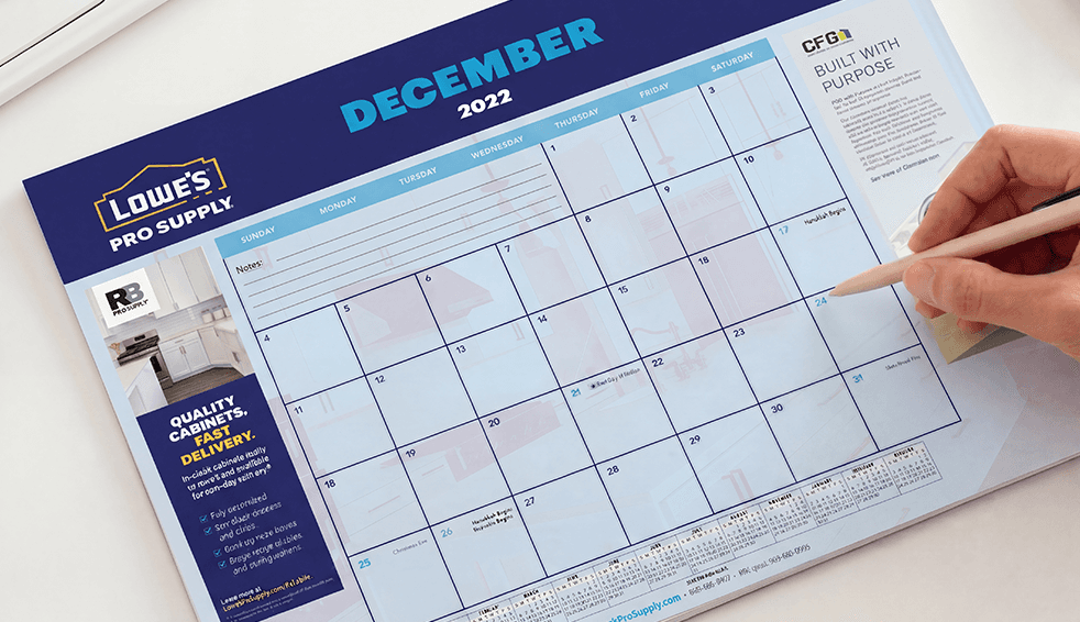 Desk Calendar on Desk