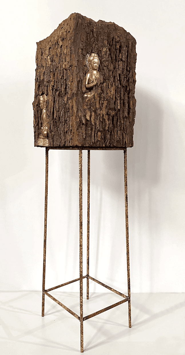 herd of sheep on road painting