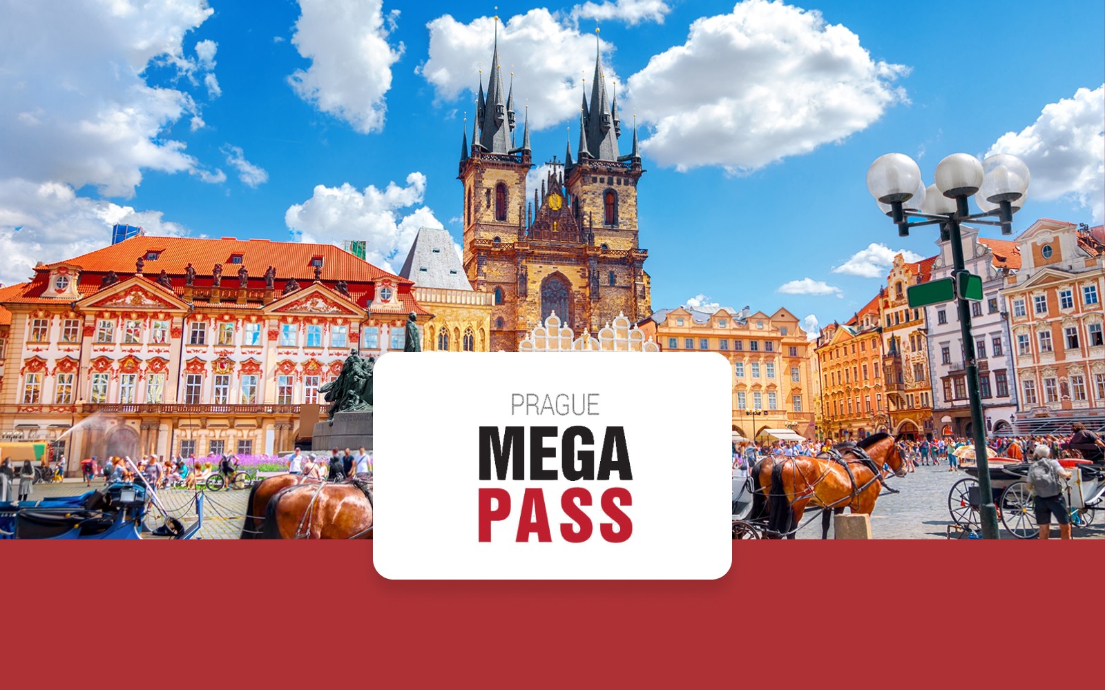 布拉格舊城廣場、泰恩教堂及馬車。