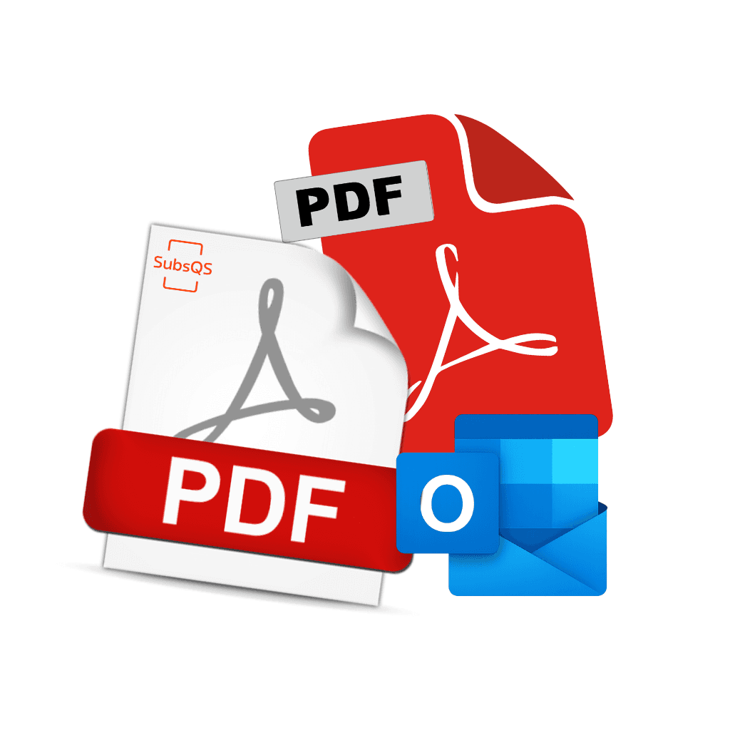 Custom PDF graphic icons with outlook icon by SubsQS Ltd