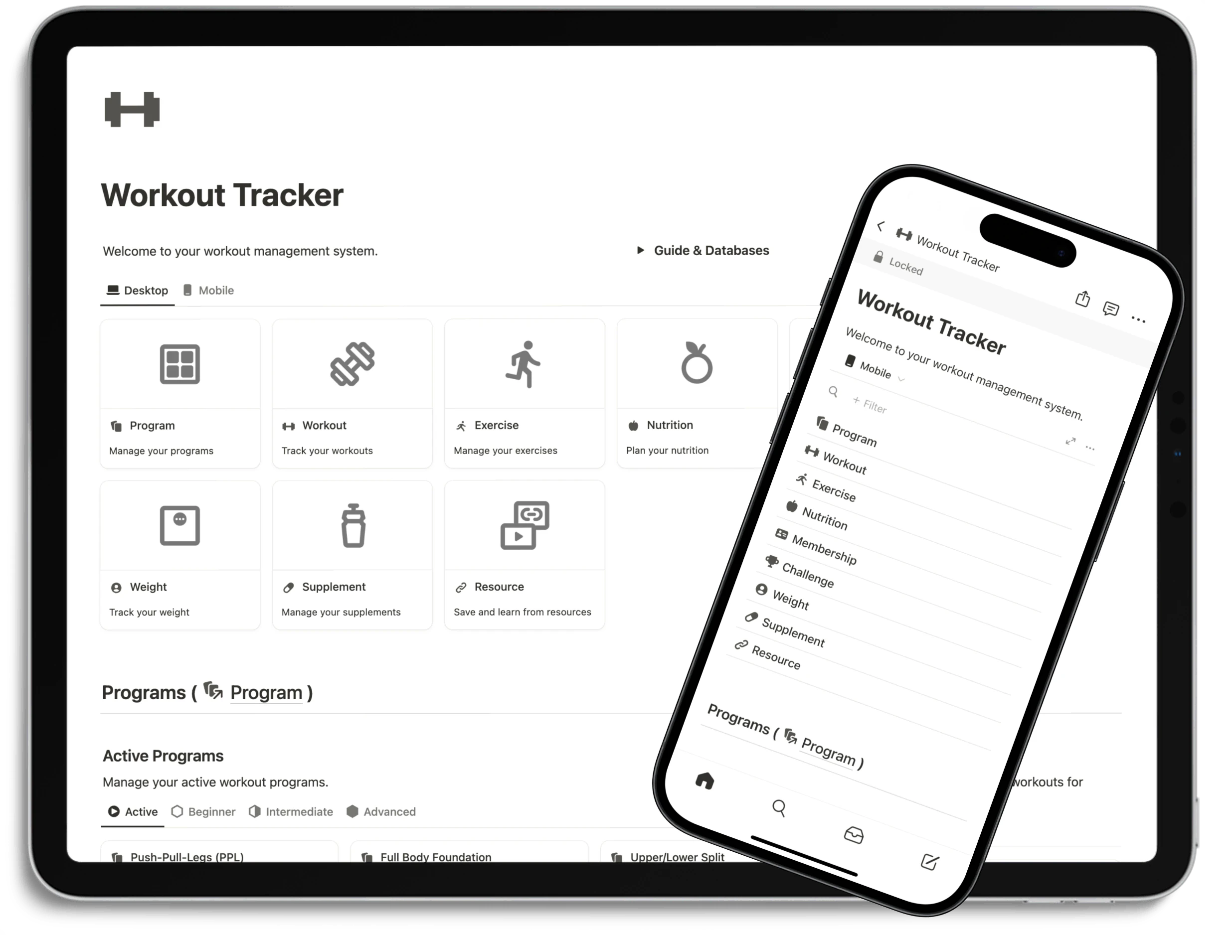 Notion Workout Tracker - Multi-Device