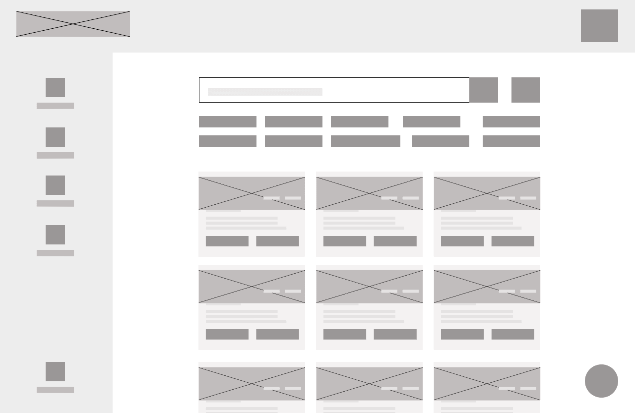 Wireframe-Screens für  Statistiken