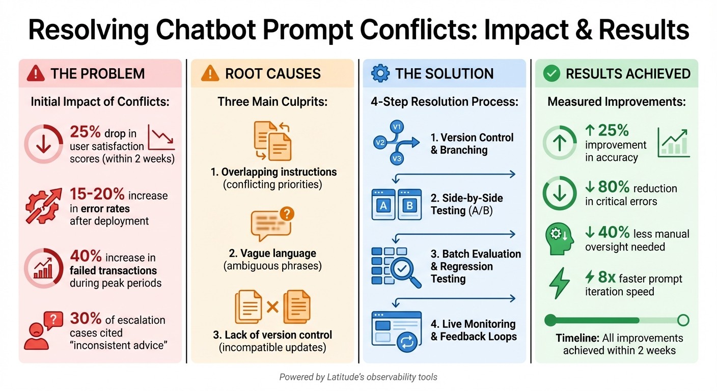 Chatbot Prompt Conflict Resolution: Key Metrics and Results