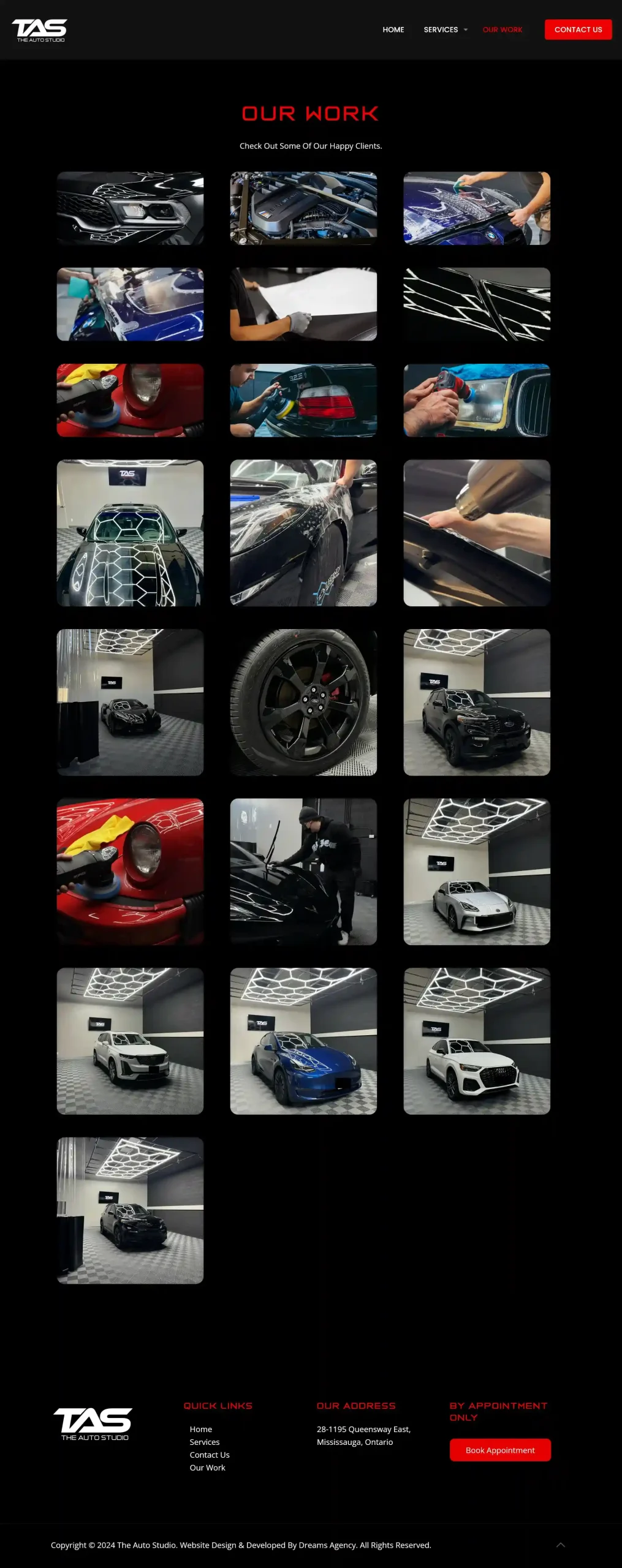 our work page for theautostudio website developed & designed by Dreams Agency Mississauga, Ontario