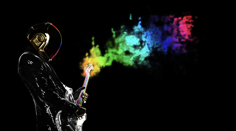 Galactic funk with neon flames