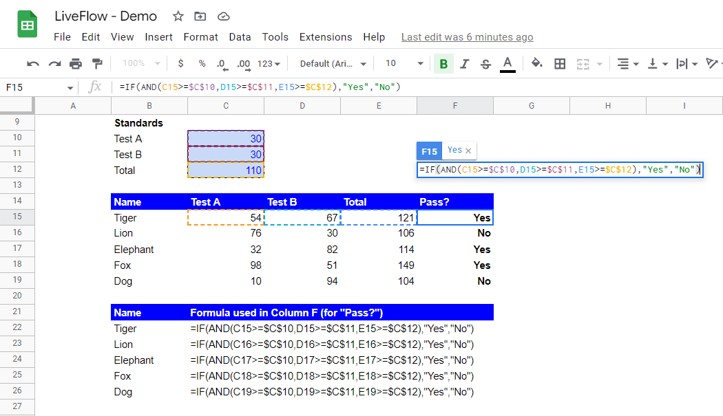 functions together in Google Sheets