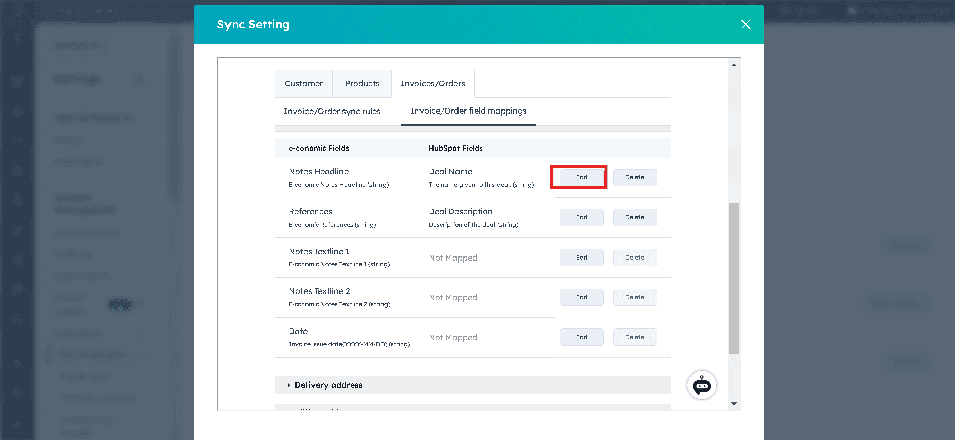 Setting Up Invoice/Order Field Mappings