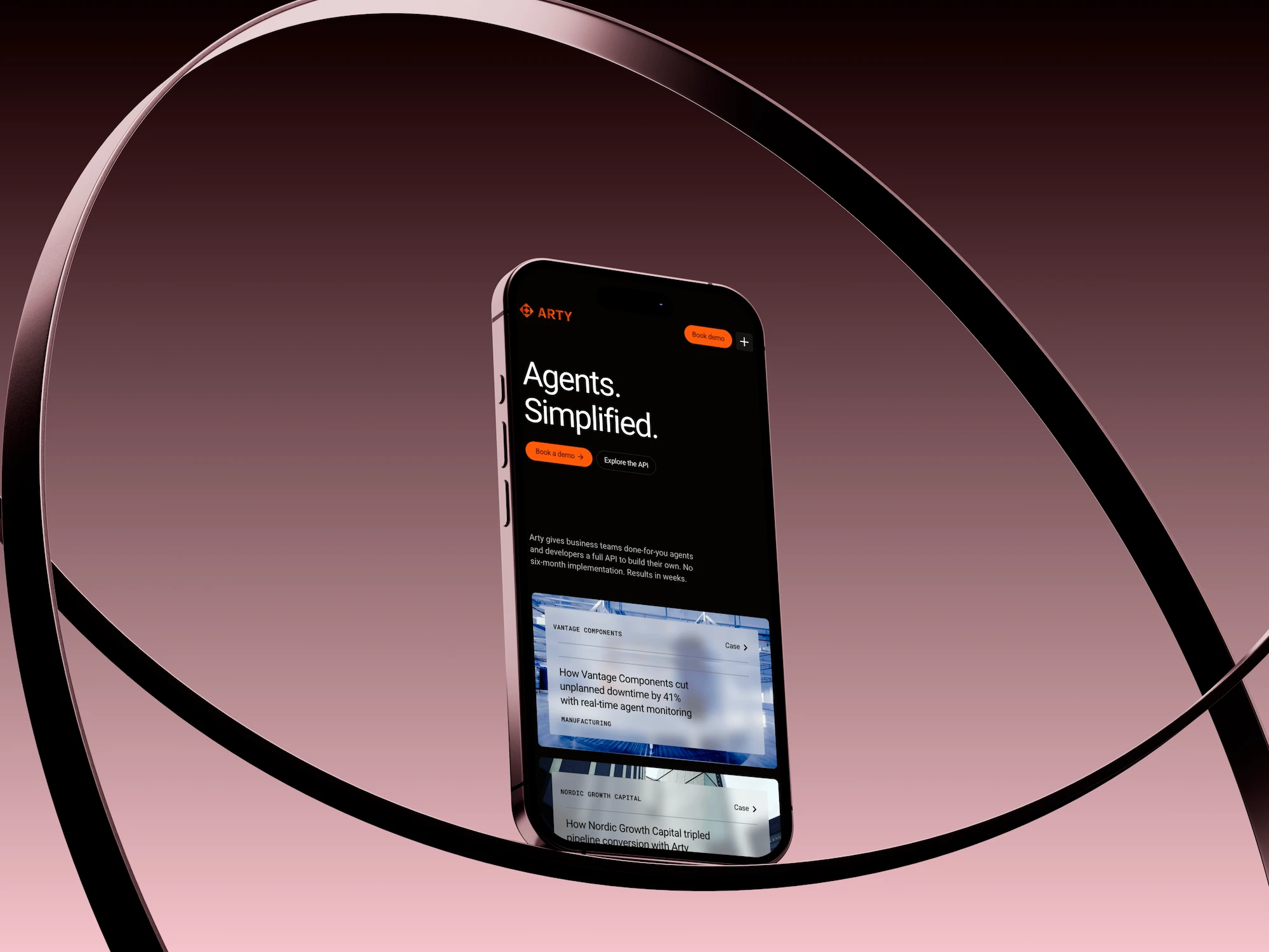 Apple Display monitor with the Huddle template hero section displayed