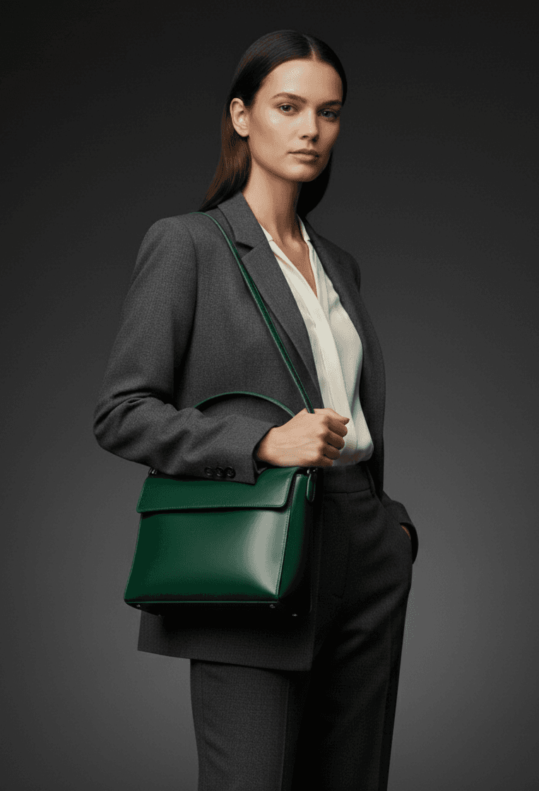 model carrying the purse