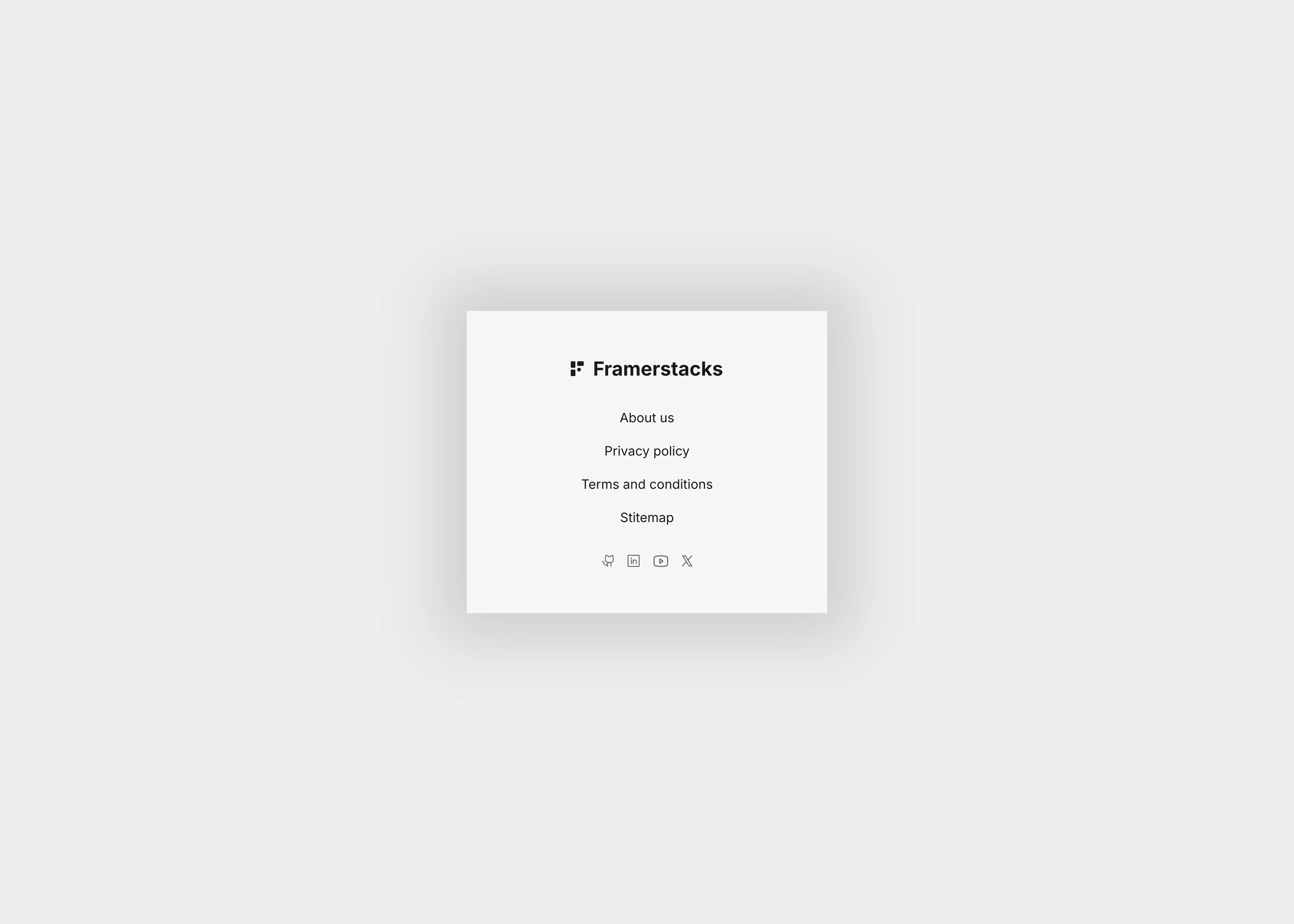 A light themed simple ui design of a footer section for mobile devices.