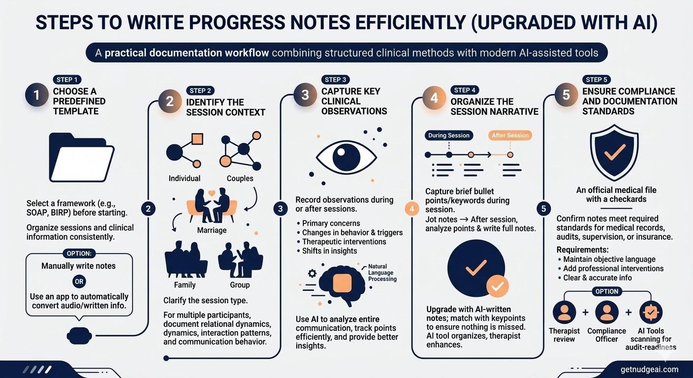 Steps to Write Progress Notes Efficiently