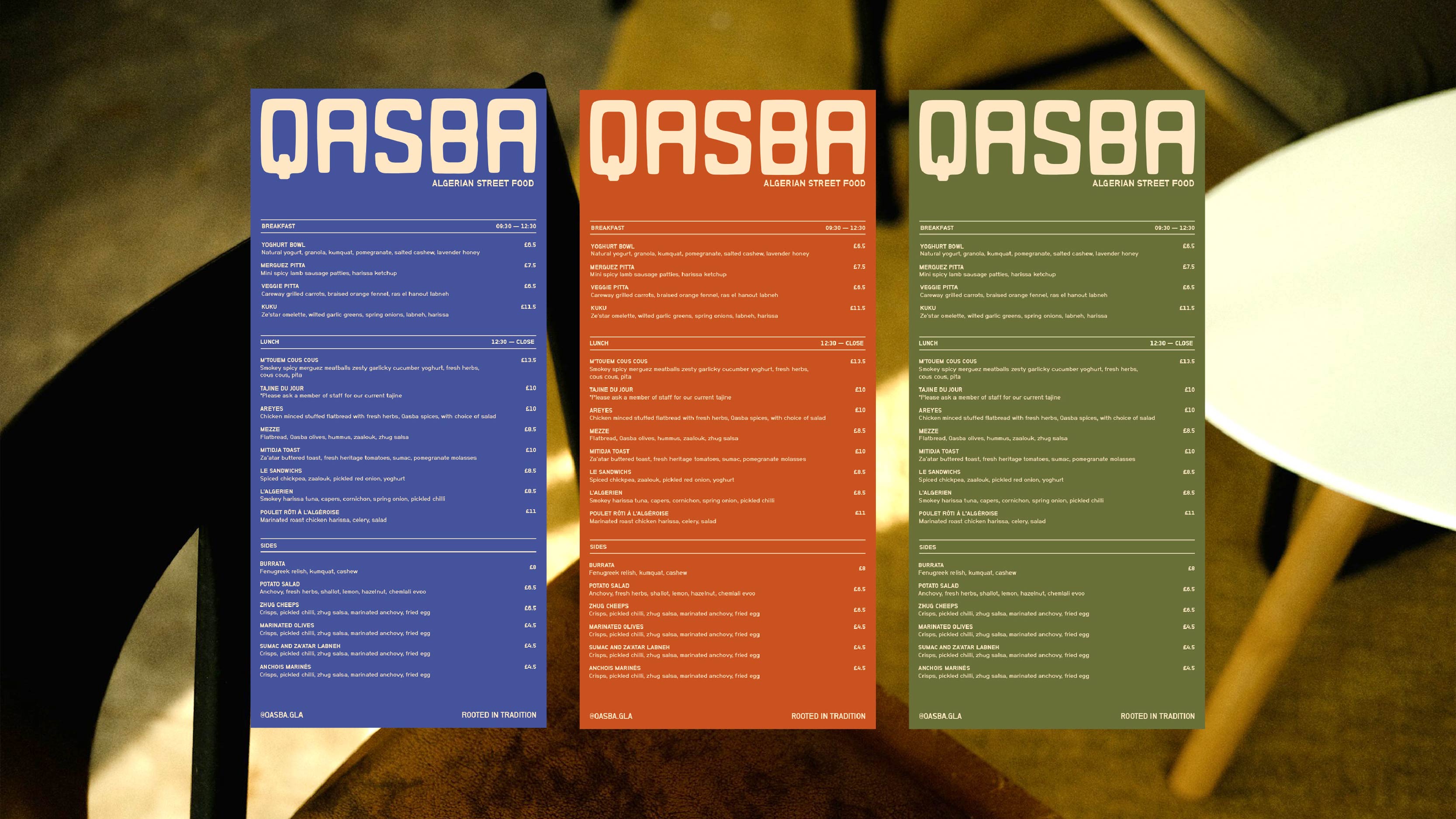 Brand Identity - Menu design for Qasba restaurant