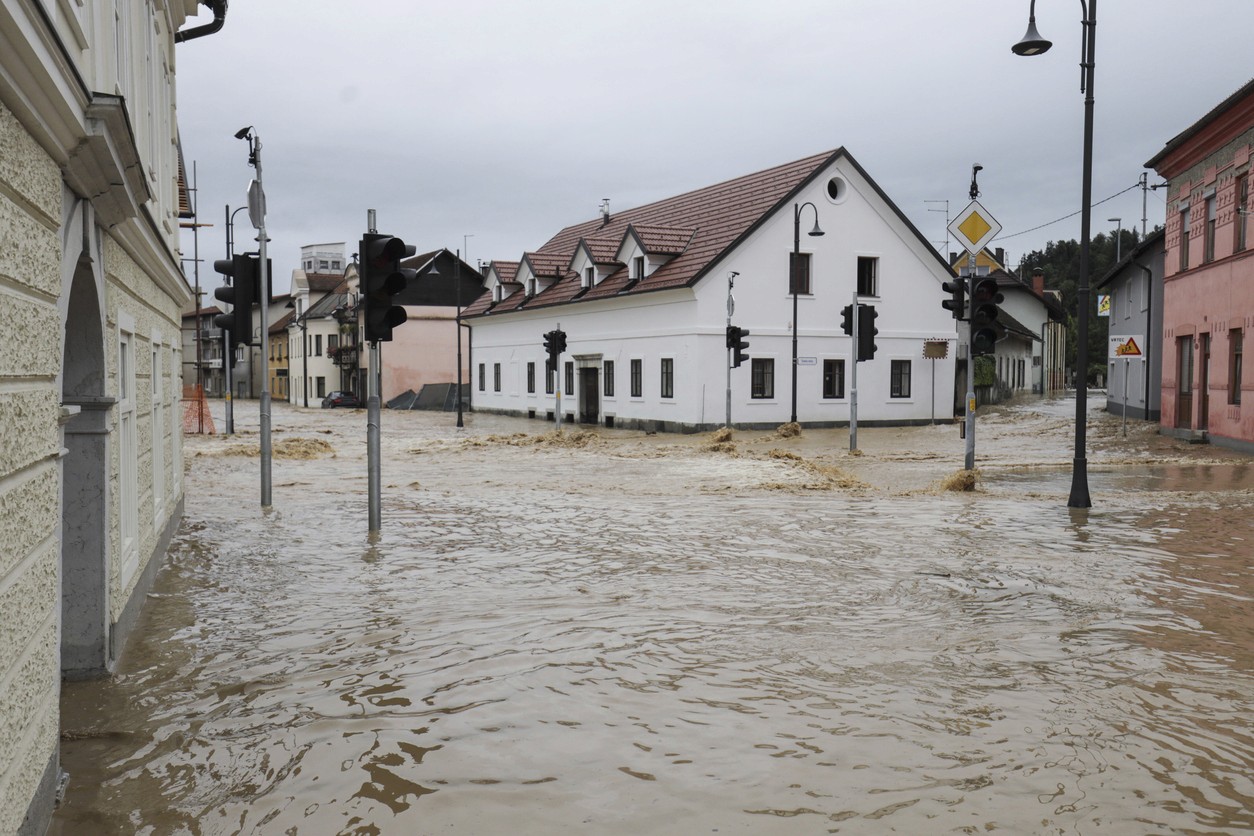 Überschwemmung in Dorf